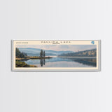 Paulina Lake Oregon Framed Canvas Print, Lake House Decor, Panoramic Travel Poster, Landscape Painting, Bedroom Decor