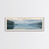 Pickwick Lake Alabama Framed Canvas Print, Lake House Decor, Panoramic Travel Poster, Scenic Wall Art, Contemporary Art