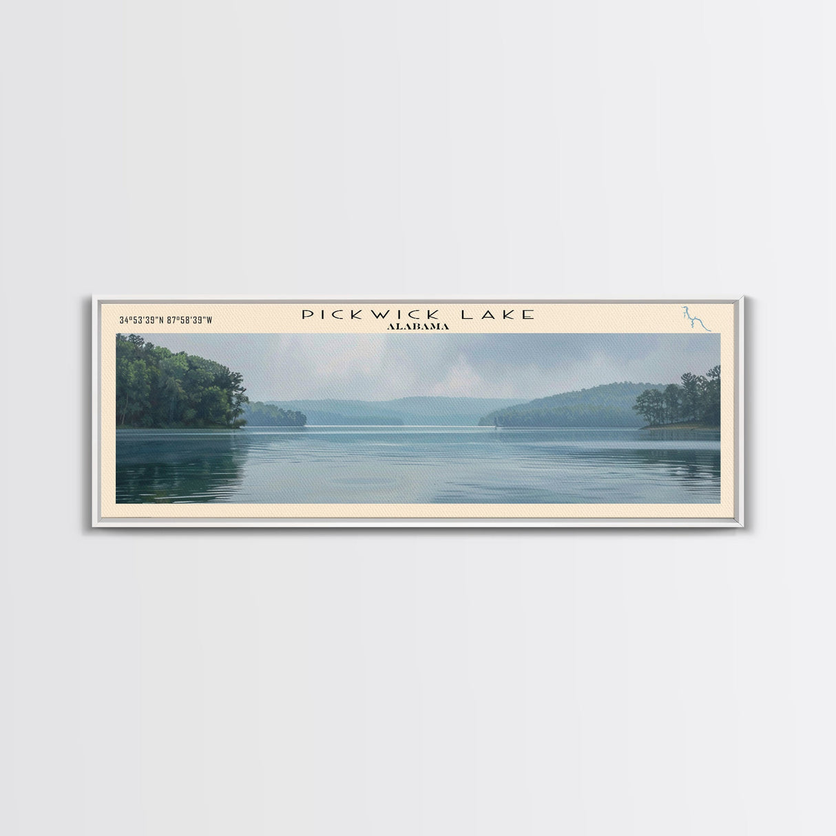 Rangeley Lake Maine Framed Canvas Print, Lake House Decor, Wall Art, Panoramic Travel Poster, Scenic Wall Art, Bedroom Decor