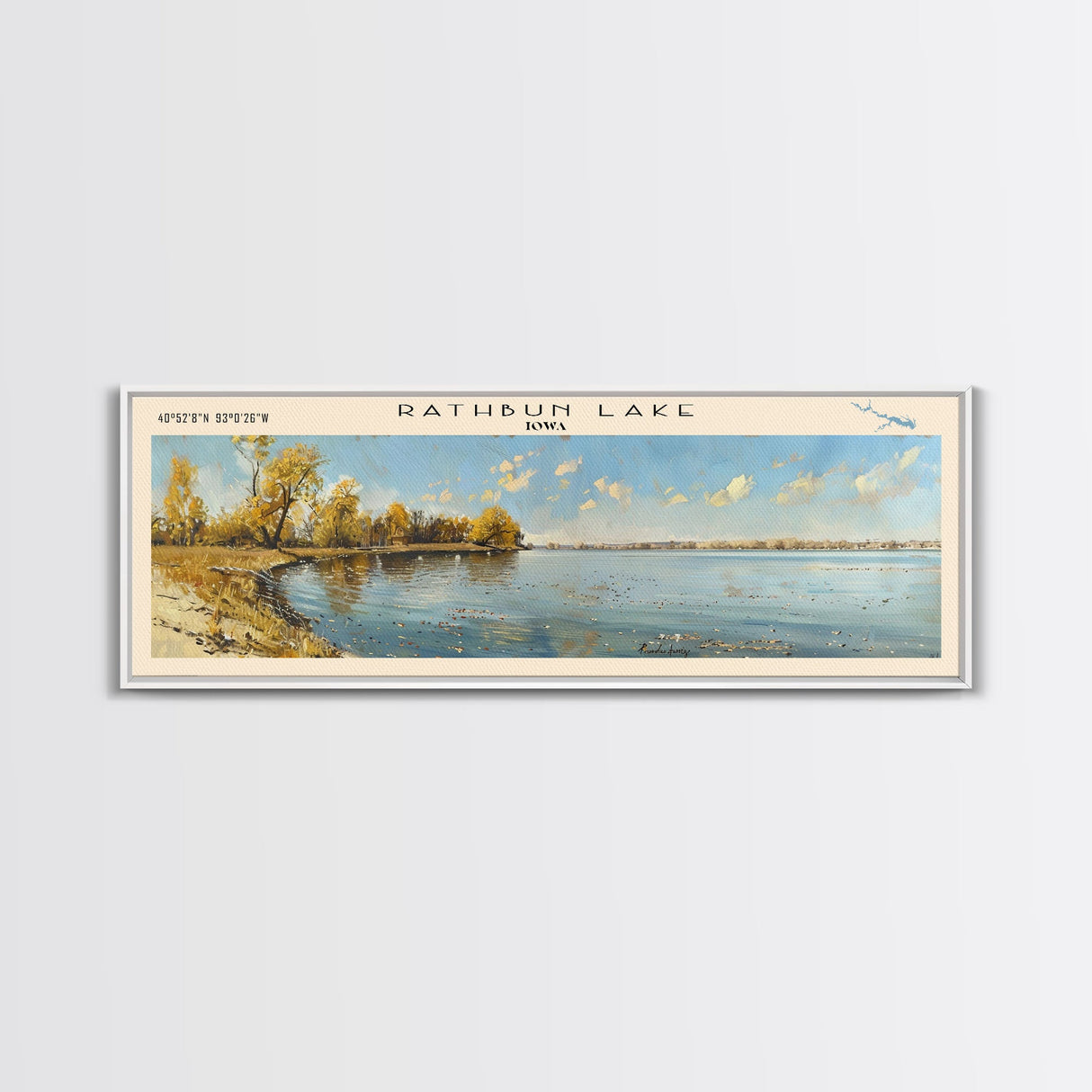 Sardis Lake Mississippi Framed Canvas Print, Lake House Decor, Panoramic Wall Art, Travel Poster, Beautiful Lake Scene, Home Decor