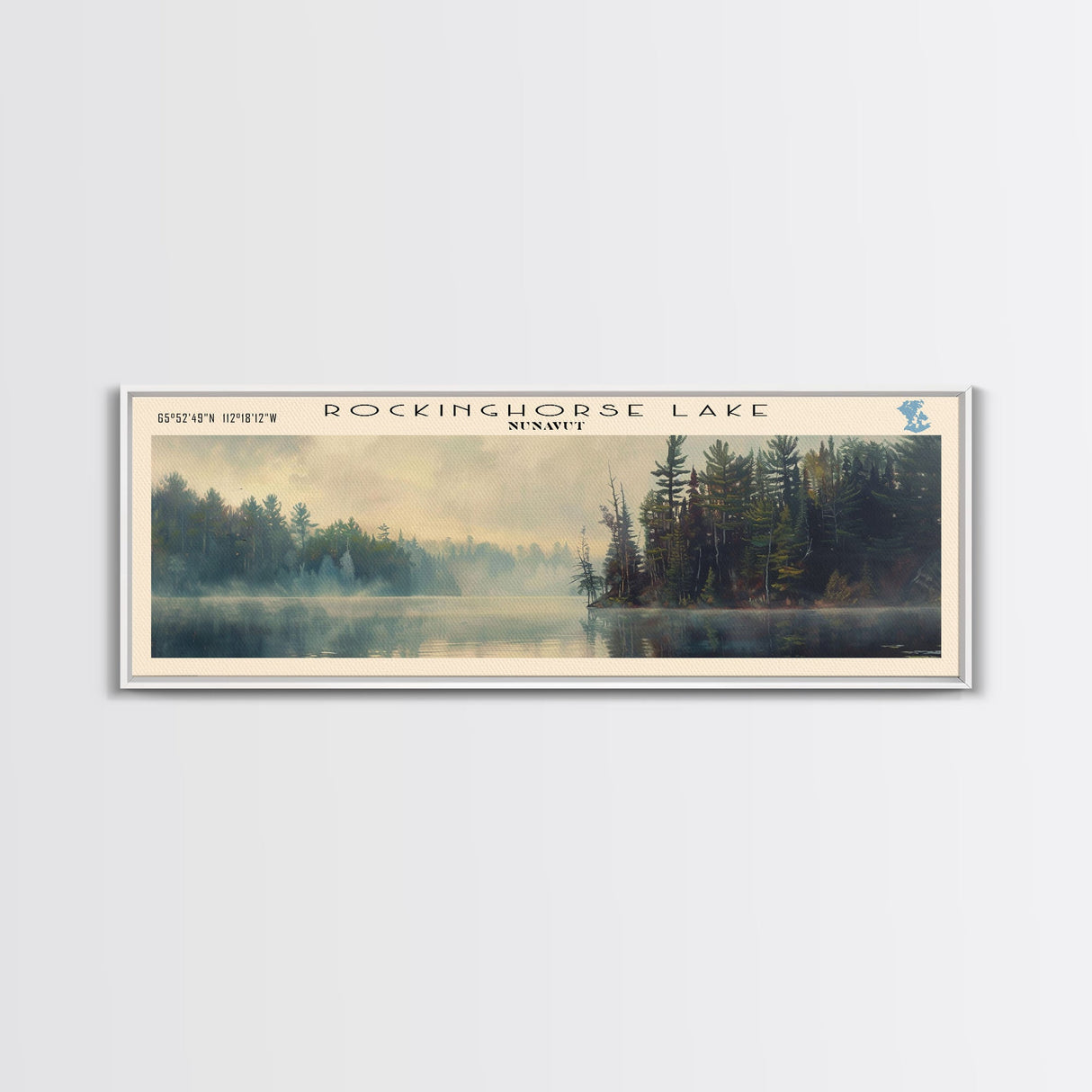 Semmens Lake Panoramic Framed Canvas Print, Lake House Decor, Wall Art, Travel Poster, Scenic Landscape, Living Room Decor, Beautiful Lake