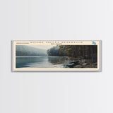 Sheridan Lake South Dakota Panoramic Framed Canvas Print, Lake House Decor, Wall Art, Travel Poster, Serene Landscape, Modern Art