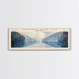 Shenango River Lake Pennsylvania Panoramic Framed Canvas Print, Lake House Decor, Wall Art, Travel Poster, Beautiful Lake Scene, Bedroom Decor