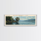 Skaneateles Lake New York Panoramic Framed Canvas Print, Lake House Decor, Wall Art, Travel Poster, Scenic Landscape, Living Room Decor