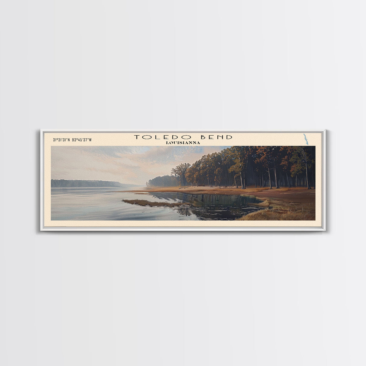 Tustumena Lake Panoramic Wall Art, Framed Canvas Print, Lake House Decor, Travel Poster, Scenic Lake Scene, Living Room Art