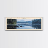 Trillium Lake Oregon Panoramic Wall Art, Framed Canvas Print, Lake House Decor, Travel Poster, Serene Landscape, Home Art