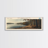 Walden Pond Massachusetts Panoramic Wall Art, Framed Canvas Print, Lake House Decor, Travel Poster, Scenic Lake Scene, Bedroom Decor