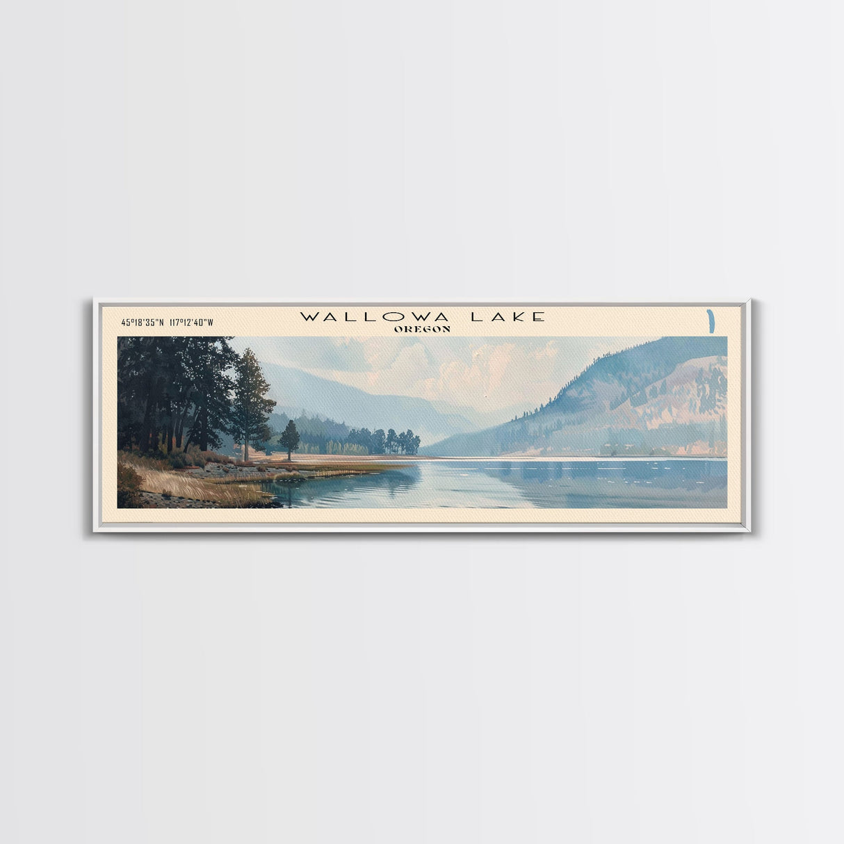 Willard Bay Utah Panoramic Wall Art, Framed Canvas Print, Lake House Decor, Travel Poster, Beautiful Lake Scene, Bedroom Art