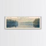 Wallum Lake Rhode Island Panoramic Wall Art, Framed Canvas Print, Lake House Decor, Travel Poster, Scenic Lake Scene, Living Room Art