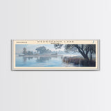 Wehrspann Lake Nebraska Panoramic Wall Art, Framed Canvas Print, Lake House Decor, Travel Poster, Serene Landscape, Living Room Decor