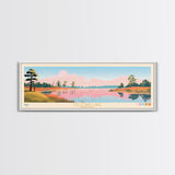 Fellows Lake Missouri Framed Canvas Print, Panoramic Wall Art, Midcentury Modern, Pop Art, Bedroom Decor, Travel Poster, Artistic Decor, Nature Painting