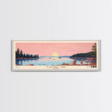 Flagstaff Lake Maine Framed Canvas Print, Panoramic Wall Art, Midcentury Modern, Pop Art, Bedroom Decor, Travel Poster, Artistic Decor, Lake View