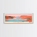 Flaming Gorge Reservoir Utah Framed Canvas Print, Panoramic Art, Midcentury Modern, Pop Art, Living Room Decor, Travel Poster, Nature Art, Wall Art