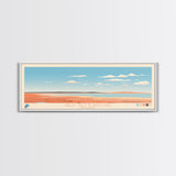 Great Salt Plains Lake Oklahoma Framed Canvas Print, Panoramic Art, Midcentury Modern, Pop Art, Bedroom Decor, Travel Poster, Lake House Art, Wall Art