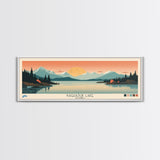 Kaghasuk Lake Alaska Framed Canvas Print, Panoramic Wall Art, Midcentury Modern, Pop Art, Bedroom Art, Travel Poster, Home Decor