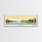 Knee Lake Manitoba Framed Canvas Print, Panoramic Wall Art, Midcentury Modern, Pop Art, Bedroom Art, Travel Poster, Lake House Art