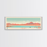 Lake Abert Oregon Framed Canvas Print, Panoramic Wall Art, Midcentury Modern, Pop Art, Bedroom Art, Travel Poster, Living Room Decor