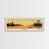 Lake Choctaw Framed Canvas Print, Panoramic Art, Midcentury Modern, Pop Art, Living Room Wall Art, Travel Poster, Lake House Decor