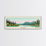 Lake Shasta California Framed Canvas Print, Panoramic Wall Art, Midcentury Modern, Pop Art, Living Room Decor, Travel Poster, Lake House Art