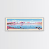 Lamoille Lake, Nevada Panoramic Wall Art Framed Canvas Print, Midcentury Modern, Pop Art, Home Decor, Travel Poster, Living Room Art