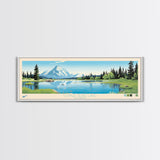 Lower Slide Lake, Wyoming Panoramic Wall Art Framed Canvas Print, Midcentury Modern, Pop Art, Home Decor, Travel Poster, Living Room Art