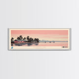 Maurepas Lake, Louisiana Panoramic Wall Art Framed Canvas Print, Midcentury Modern, Pop Art, Home Decor, Travel Poster, Bedroom Art