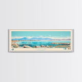 Mono Lake, California Framed Canvas Print, Panoramic Wall Art, Midcentury Modern, Pop Art, Home Decor, Travel Poster, Bedroom Art