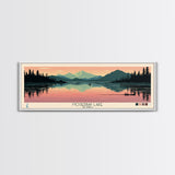 Moser Bay Lake, Alaska Framed Canvas Print, Panoramic Wall Art, Midcentury Modern, Pop Art, Home Decor, Travel Poster, Living Room Art