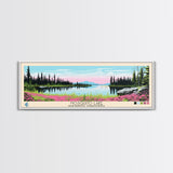 Mosquito Lake, Northwest Territories Framed Canvas Print, Panoramic Wall Art, Midcentury Modern, Pop Art, Home Decor, Travel Poster, Bedroom Art