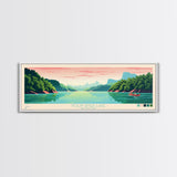 Nolin River Lake, Kentucky Framed Canvas Print, Panoramic Wall Art, Midcentury Modern, Pop Art, Home Decor, Travel Poster, Bedroom Art