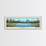 Nulvororok Lake, Alaska Framed Canvas Print, Panoramic Wall Art, Midcentury Modern, Pop Art, Home Decor, Travel Poster, Living Room Art