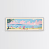 Oneida Lake, New York Framed Canvas Print, Panoramic Wall Art, Midcentury Modern, Pop Art, Home Decor, Travel Poster, Bedroom Art