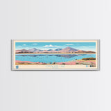 Overland Lake, Nevada Framed Canvas Print, Panoramic Wall Art, Midcentury Modern, Pop Art, Home Decor, Travel Poster, Bedroom Art