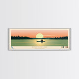 Peter Pond Lake, Saskatchewan Framed Canvas Print, Panoramic Wall Art, Midcentury Modern, Pop Art, Home Decor, Travel Poster, Living Room Art