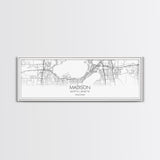 Panoramic Madison City Map, Wisconsin Art, Map Print, Minimalist Wall Art, Canvas Art, Housewarming Gift, Street Map Art, Closing Gift