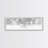 Panoramic Madrid City Map, Spain Art, Map Print, Minimalist Wall Art, Canvas Art, Housewarming Gift, Street Map Art, Closing Gift