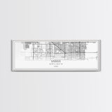 Panoramic Miami City Map, Florida Art, Map Print, Minimalist Wall Art, Canvas Art, Housewarming Gift, Street Map Art, Closing Gift