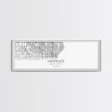 Panoramic Milwaukee City Map, Wisconsin Art, Map Print, Minimalist Wall Art, Canvas Art, Housewarming Gift, Street Map Art, Closing Gift