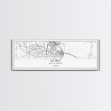 Panoramic Mobile City Map, Alabama Art, Map Print, Minimalist Wall Art, Canvas Art, Housewarming Gift, Street Map Art, Closing Gift