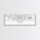 Panoramic Moscow City Map, Russia Art, Map Print, Minimalist Wall Art, Canvas Art, Housewarming Gift, Street Map Art, Closing Gift