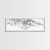 Panoramic New Orleans City Map, Louisiana Art, Map Print, Minimalist Wall Art, Canvas Art, Housewarming Gift, Street Map Art, Closing Gift