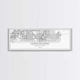 Panoramic North Las Vegas City Map, Nevada Art, Map Print, Minimalist Wall Art, Canvas Art, Housewarming Gift, Street Map Art, Closing Gift