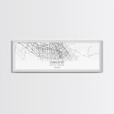 Panoramic Oakland City Map, California Art, Map Print, Minimalist Wall Art, Canvas Art, Housewarming Gift, Street Map Art, Closing Gift