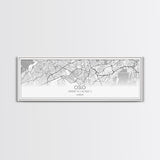 Panoramic Oslo City Map, Norway Art, Map Print, Minimalist Wall Art, Canvas Art, Housewarming Gift, Street Map Art, Closing Gift