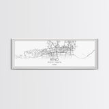 Panoramic Reno City Map, Nevada Art, Map Print, Minimalist Wall Art, Canvas Art, Housewarming Gift, Street Map Art, Closing Gift