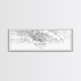 Panoramic Richmond City Map, Virginia Art, Map Print, Minimalist Wall Art, Canvas Art, Housewarming Gift, Street Map Art, Closing Gift