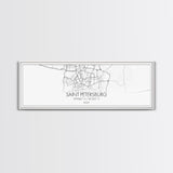 Panoramic Saint Petersburg City Map, Russia Art, Map Print, Minimalist Wall Art, Canvas Art, Housewarming Gift, Street Map, Closing Gift