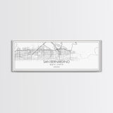 Panoramic San Bernardino City Map, California Art, Map Print, Minimalist Wall Art, Canvas Art, Housewarming Gift, Street Map, Closing Gift