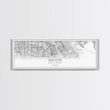 Panoramic San Jose City Map, California Art, Map Print, Minimalist Wall Art, Canvas Art, Housewarming Gift, Street Map Art, Closing Gift