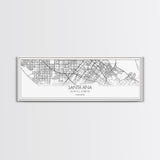 Panoramic Santa Ana City Map, California Art, Map Print, Minimalist Wall Art, Canvas Art, Housewarming Gift, Street Map Art, Closing Gift